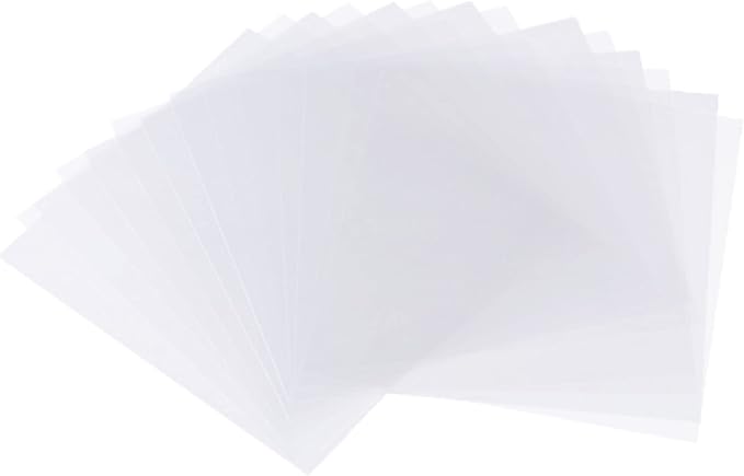 12-Pack 5 mil 12-Inch-by-12-Inch Blank Stencil Sheet for Cricut Vinyl, Silhouette, Transparent PET Acetate Mylar Craft Template Material