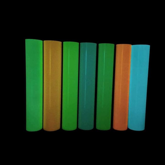 guangyintong Glow in The Dark Heat Transfer Vinyl HTV Rolls, 12" x 8ft Luminous Green Iron on Vinyl for T-Shirts Costumes, PU Elastic HTV Vinyl for All Cutter Machines Easy to Cut & Weed