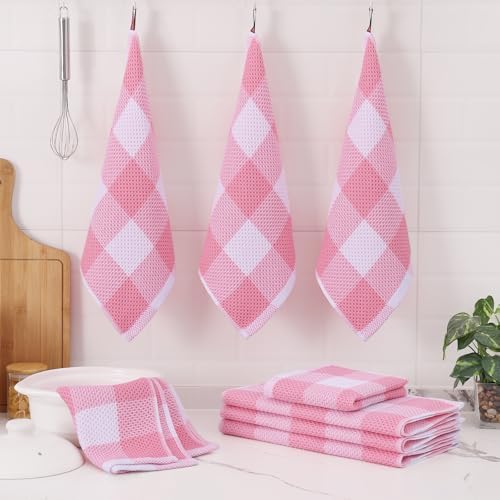 Homaxy 100% Cotton Kitchen Towels and Dishcloths Set of 8 - Image 6