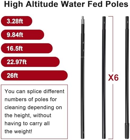26ft Water Fed Pole Kit, Rotatable Solar Panel Cleaning Brush & Squeegee - Image 6