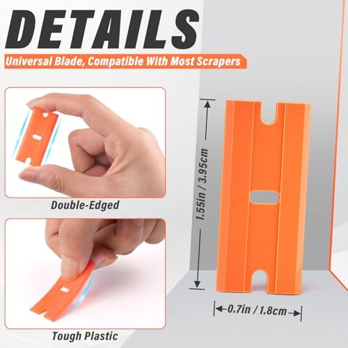 DIYSELF 300 Pack Plastic Razor Blades, Large Pack Plastic Scraper Blades - Image 6