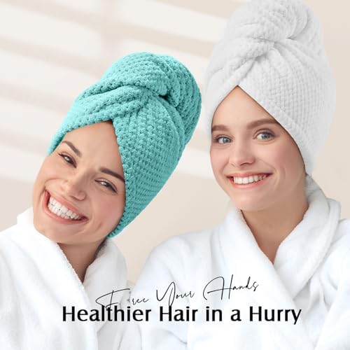 YFONG 2 Pack Large Microfiber Hair Towel Wrap - Image 7