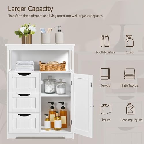 Yaheetech Large Freestanding Bathroom Storage Cabinet - Image 6