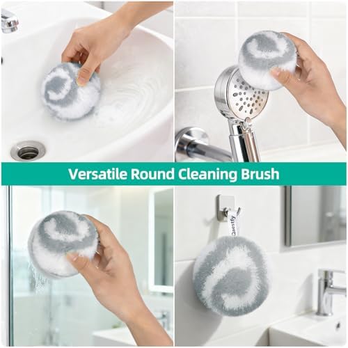 Qaestfy 4-in-1 Tub and Tile Shower Scrubber, Soft & Stiff Bristles Bathroom - Image 6