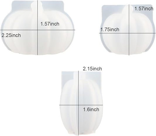3Pack Mini 3D Pumpkin Molds for Resin, Resin Pumpkin Mold, Pumpkins Silicone Mold for Epoxy Resin, Handmade Soap, Candle, Halloween Silicone Molds