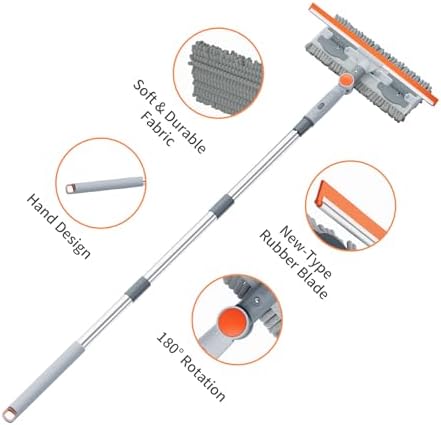 6.4FT Extendable 2-in-1 Window Squeegee & Scrubber - Image 6