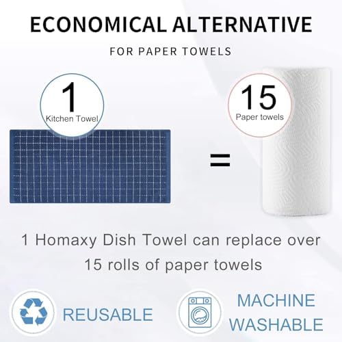 Homaxy 100% Cotton Terry Kitchen Towels, 7 Pack - Image 7