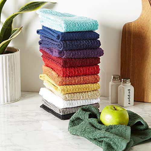 DII Basic Terry Collection Waffle Dishtowel Set, Solid Mustard, 4 Piece - Image 6
