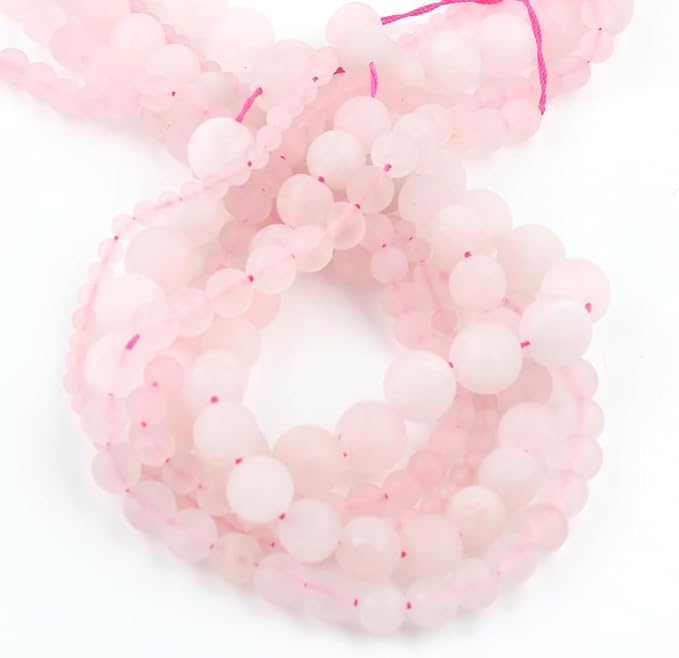 36pcs Natural Matte Pink Quartz Gemstone Beads,10mm Frosted Round Loose Stone - Image 7