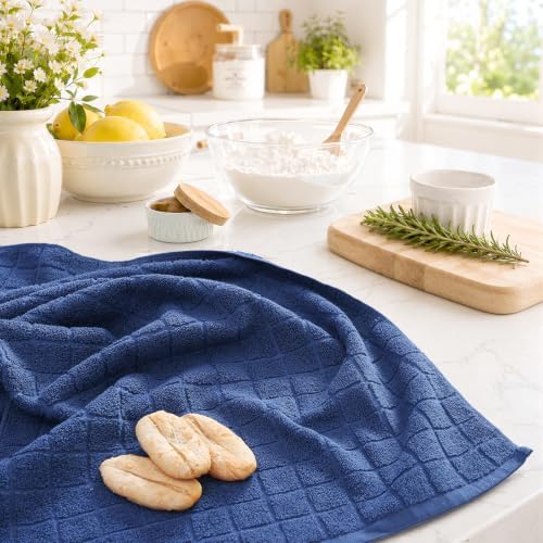 Kitinjoy Premium Cotton Check Kitchen Towels 6 Pack - Image 6