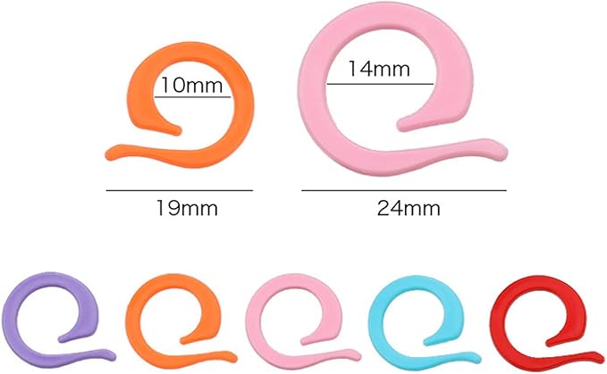 Hilsayum 120pcs Knitting Stitch Rings Plastic Stitch Markers with Transparent Storage Box Multicolor Crochet Locking Ring for DIY Sewing (Multicolor)
