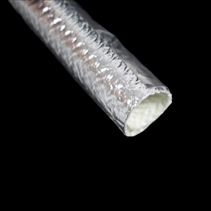 25mm - 1" Self Closed Aluminized Heat Shield Sleeve Protection Side Entry High - Image 8