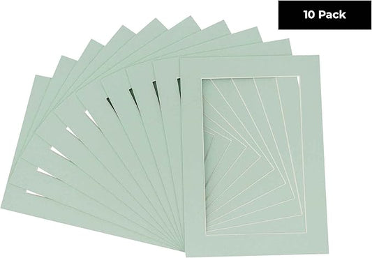 11x14 Mat for 8.5x11 Photo - Precut Honeydew Green Picture Matboard for Frames Measuring 11 x 14 Inches - Bevel Cut Matte to Display Art Measuring 8.5 x 11 Inches - Acid Free Pack of TEN MATS