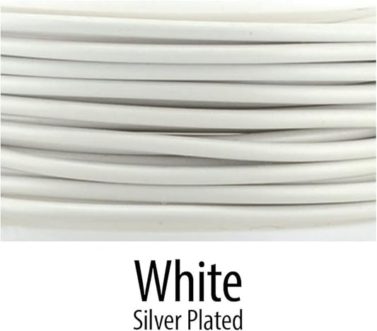 Artistic Wire, 28 Gauge Silver Plated Tarnish Resistant Colored Copper Craft Jewelry Wrapping Wire, Pearl Silver, 40 yd