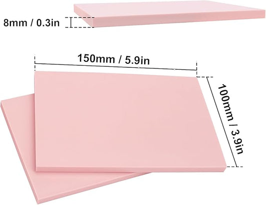 25 Pcs 4"x6" Rubber Linoleum Stamp Carving Blocks for Printmaking, Linocut Artists, Crafts - Light Pink by KUKLIPJIM