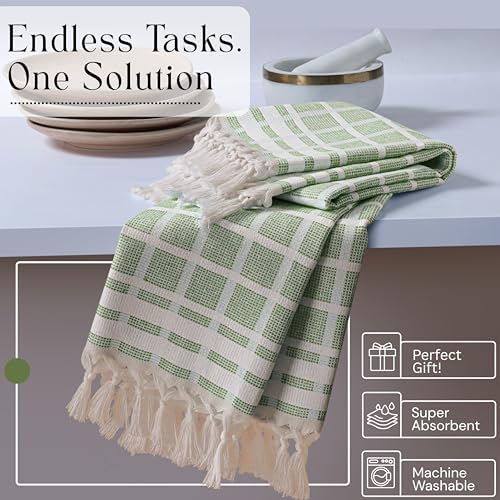Matrix Dobby Kitchen Towels 4 Pack 100% Cotton, 16x26 Inches, Fast Drying - Image 6