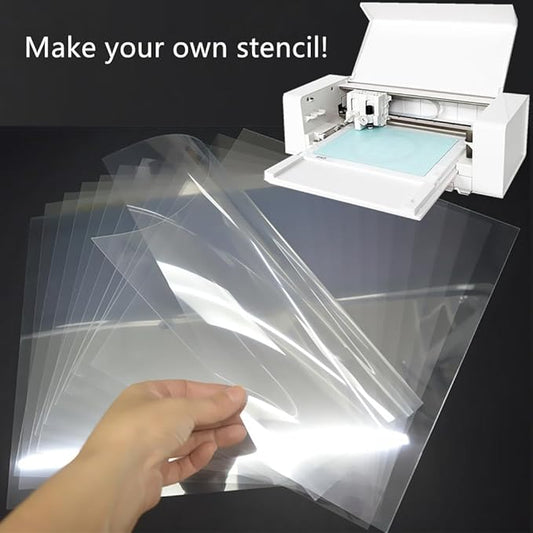 12-Pack 7.5mil 12×12" Blank Stencil Sheet for Laser Cutting, Transparent PET Stencil Tools and Machines Template Material