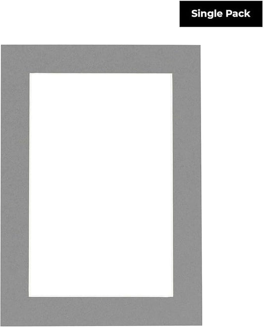 11x14 Mat for 8.5x11 Photo - Precut Mid Grey Picture Matboard for Frames Measuring 11 x 14 Inches - Bevel Cut Matte to Display Art Measuring 8.5 x 11 Inches - Acid Free ONE MAT