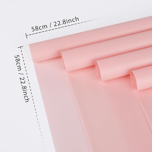 FUHITIM 20 Sheets Flower Wrapping Paper -Waterproof Floral Bouquet Wrapping Paper Used for DIY Crafts, Gift Packaging, Florist Supplies Packaging Paper for Wedding Birthday Gift (Misty Light Pink)