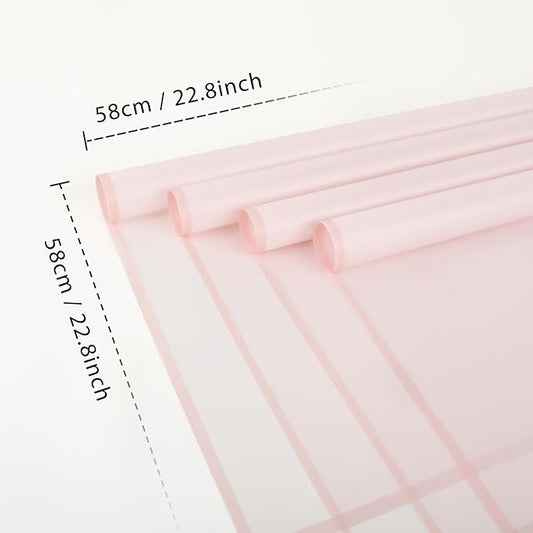 FUHITIM 20 Sheets Flower Wrapping Paper - Waterproof Floral Bouquet Packaging Paper for DIY Crafts,Florist Supplies Packaging Paper for Wedding Birthday Gift (Translucent Light Pink)