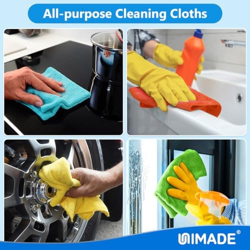 UNIMADE Microfiber Cleaning Cloth, 50PK Reusable Microfiber Cleaning Cloth - Image 7