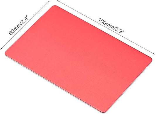 uxcell Blank Metal Card 100x60x1mm Anodized Aluminum Plate for DIY Laser Printing Engraving Red 5 Pcs