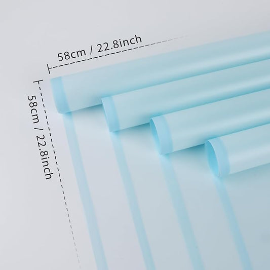 FUHITIM 20 Sheets Flower Wrapping Paper - Waterproof Floral Bouquet Packaging Paper for DIY Crafts,Florist Supplies Packaging Paper for Wedding Birthday Gift (Translucent Light Blue)