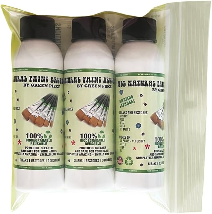 Green Piece® Paint Brush (Pack of 3 Paint Brush Cleaner)