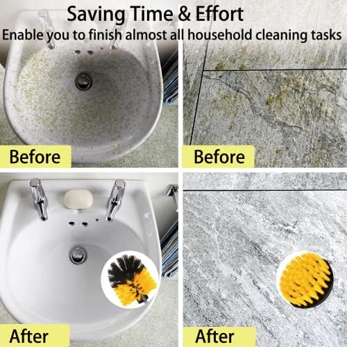 8 Pack Drill Brush Attachment Set, 1/4in Power Scrubber Brush + Extend Long Rod - Image 7