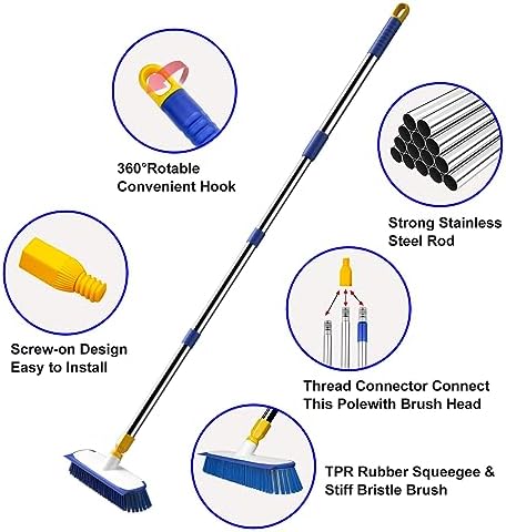 ITTAR 55" Extendable Floor Scrub Brush, Restaurant, Patio & Garage Cleaning - Image 6