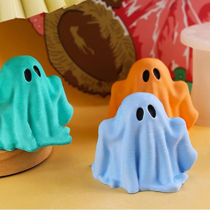 Halloween Ghost Candle Silicone Mold DIY 3D Scented Candle Making Wax Mould Gypsum Ornament Resin Soap Chocolate Mold Home Decor