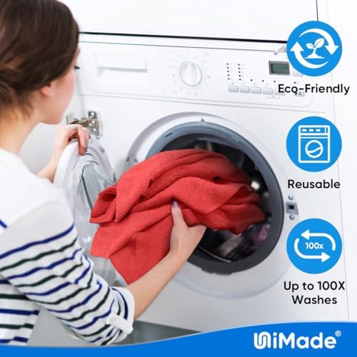 UNIMADE Shop Towels Rags, 50 Pack Reusable Microfiber Cleaning Cloth - Image 6