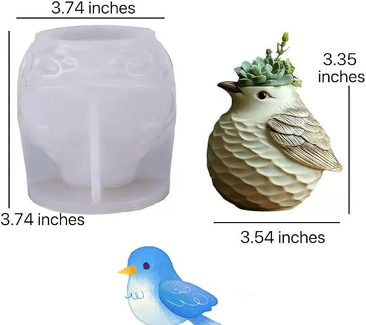 Animal Resin Molds Silicone 3D Cute Bird Epoxy Resin Plaster Candle Holder Wax Molds for Candle Making, Art Crafts DIY Unique Display Home Decor