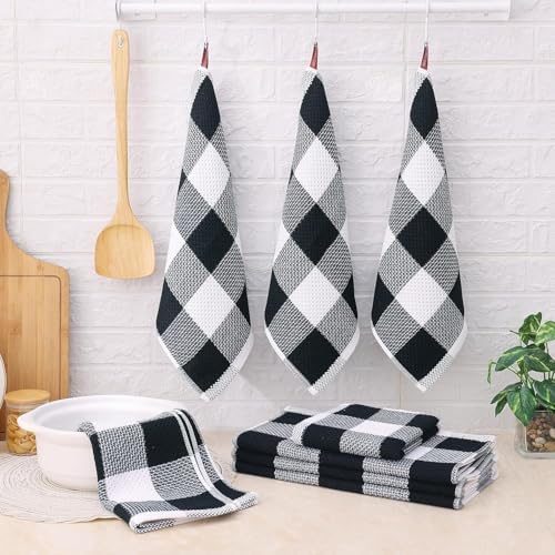 Homaxy 100% Cotton Kitchen Towels and Dishcloths Set of 10 - Image 6