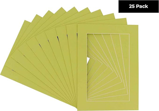11x14 Mat for 8.5x11 Photo - Precut Pistachio Green Picture Matboard for Frames Measuring 11 x 14 Inches - Bevel Cut Matte to Display Art Measuring 8.5 x 11 Inches - Acid Free Pack of 25 MATS