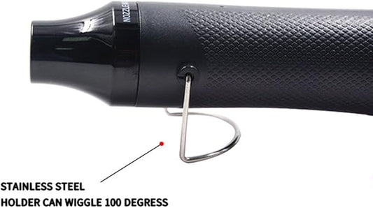 Heat Gun,mofa Hot Air Gun Tools Shrink Gun with Stand For DIY Embossing And Drying Paint Multi-Purpose Electric Heating Nozzle 300W 110V (Black,Black)