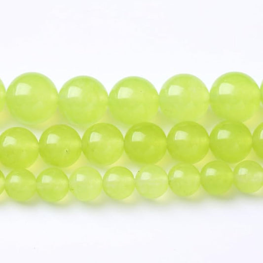 32PCS 12MM Natural Apple Green Chalcedony Stone Beads Round Loose Stone Beads for Jewelry Making DIY Energy Stone Healing Power Bracelet 15"