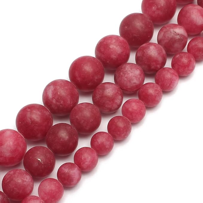36pcs Natural Matte Red Gemstone Beads,10mm Frosted Round Loose Stone Beads - Image 7