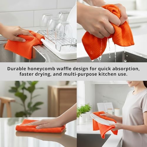 PurpleEssences Solid Kitchen Cloths, Dish Towel 15x25 Set of 6 - Image 5