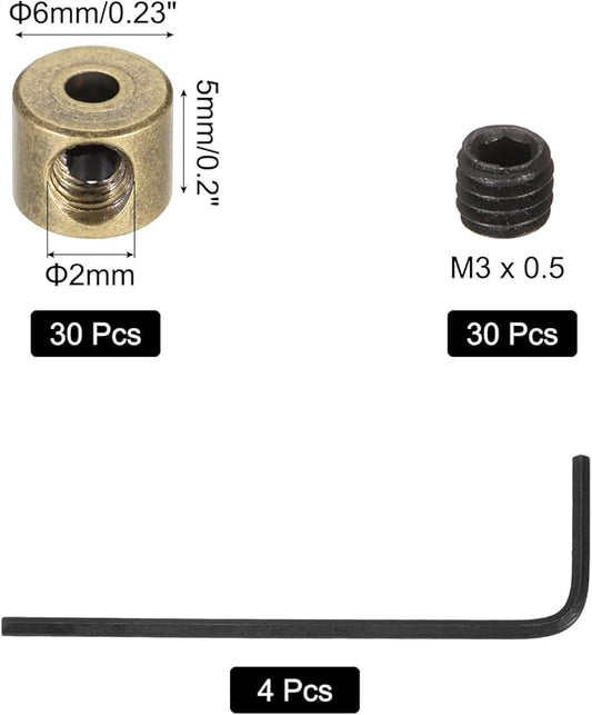 MECCANIXITY 30 Pcs Metal Locking Pin Backs, Locking Pin Keepers Locking Clasp 5mm(H) with 4 Wrench Replacement in Storage Case for Badge, Brooch, Copper Tone