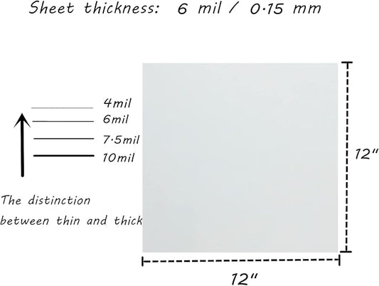 BANLTRE 12 Pieces 6 mil Blank Template Material Stencils Mylar for Cutting Paper Clear Transparency Sheet 12 × 12 inch (12-6 mil)