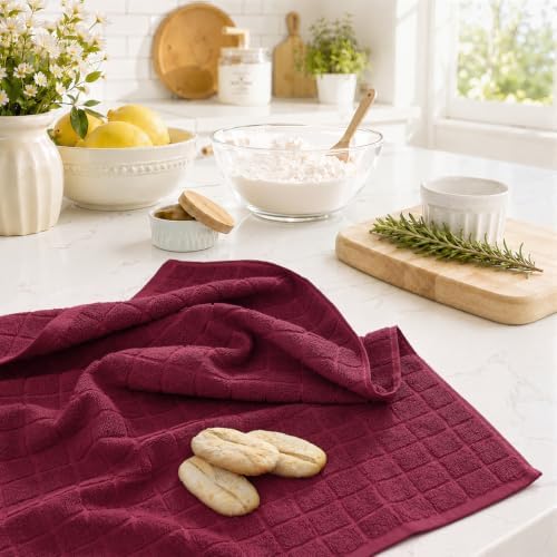 Kitinjoy Premium Cotton Check Kitchen Towels 8 Pack - Image 6