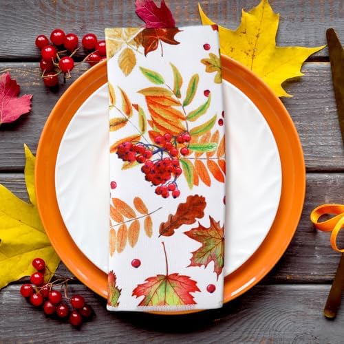 Bencailor 4 Pcs Fall Kitchen Towels Maple Leaves Hand Dish Towels Gift - Image 6
