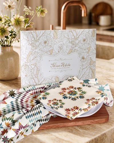 Miss Adola 2 Pack 150GSM Flour Sack Kitchen Towels, Starburst Design - Image 6
