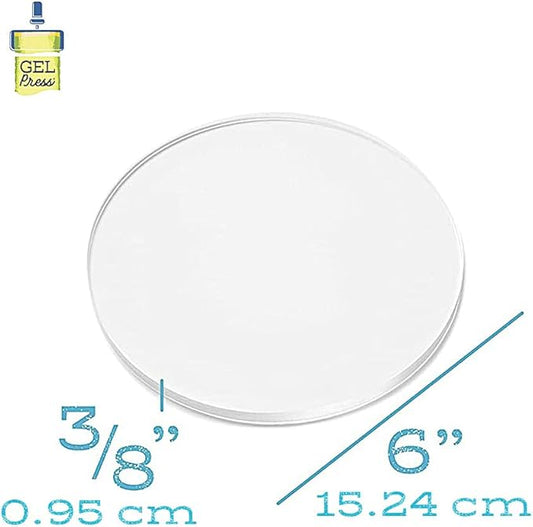 Gel Press Monoprinting Print Plate – 6” Circle Gel Plate - Printmaking Supplies - Reusable Gel Printing Plate for Press Art for Card Making, Scrapbooking, Journaling, Arts and Crafts, Home Decor