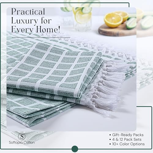 Matrix Dobby Kitchen Towels 12 Pack, 100% Cotton, 16x26 Inches, Reusable Dish - Image 6