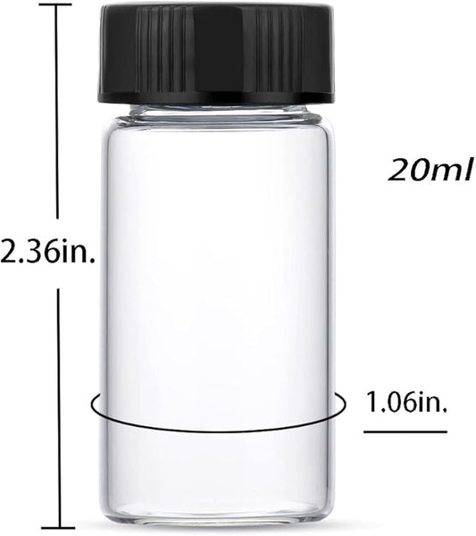20ml Clear Small Glass Vials 30pcs with Screw Caps(30pcs)