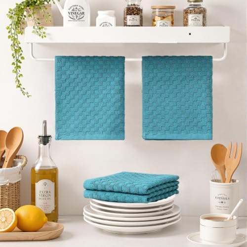 Homaxy 100% Cotton Terry Dish Cloths, Lake Blue - Image 6