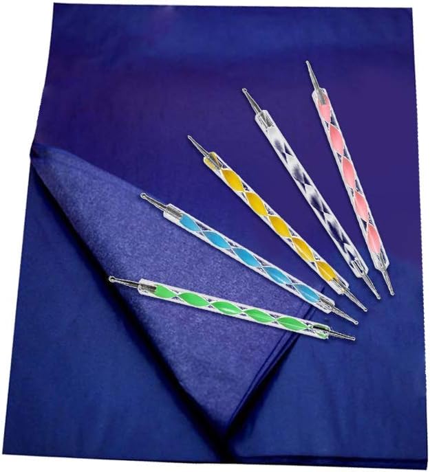 100 Sheets Carbon Transfer Paper,Blue Carbon Copy Paper Tracing Paper with 5pcs Double-end Embossing Stylus for Wood,Paper,Canvas and Other Art Surfaces (8.3 x 11.7 inch)