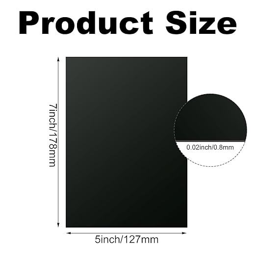 10PCS 7x5x1/32 Inch Anodized Aluminum Sheet, Black Aluminum Engraving Blanks, 1MM Thin Metal Plates for Laser Engraving, Crafting, DIY, House Decoration